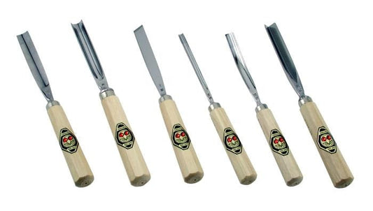 Set of 6 Professional Grade Carving Tools by Two Cherries